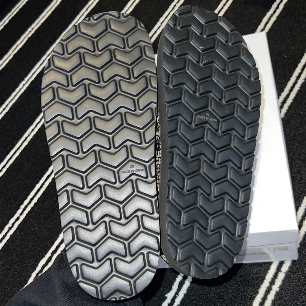 Ganni Olive Green Snakeskin Print Crossover Sandals - Picture 6 of 11